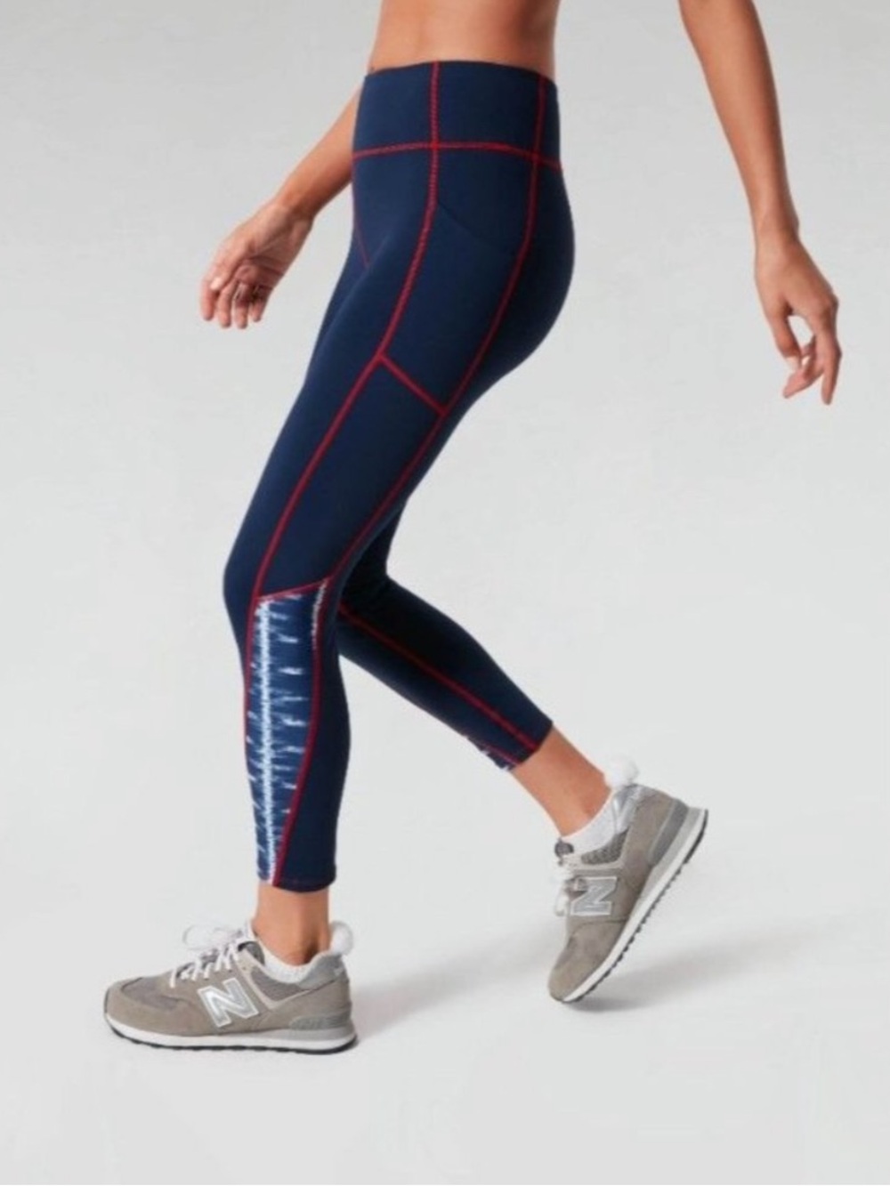 Tuckernuck Navy & Amer-ikat Flex Compression Leggings Women's Medium High Rise